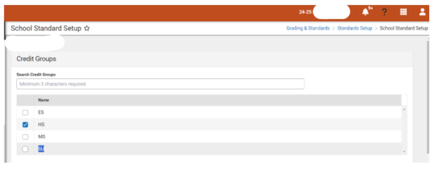 Suppressed Grading & Standards