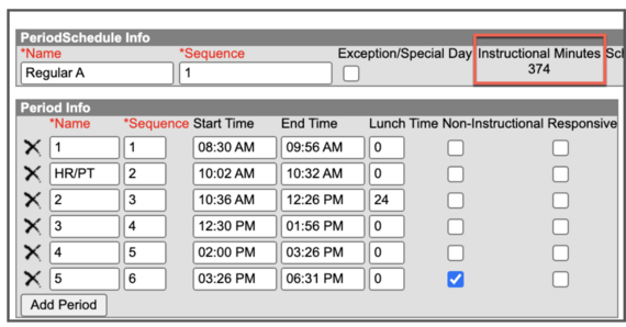 Calendar Instructional Minutes