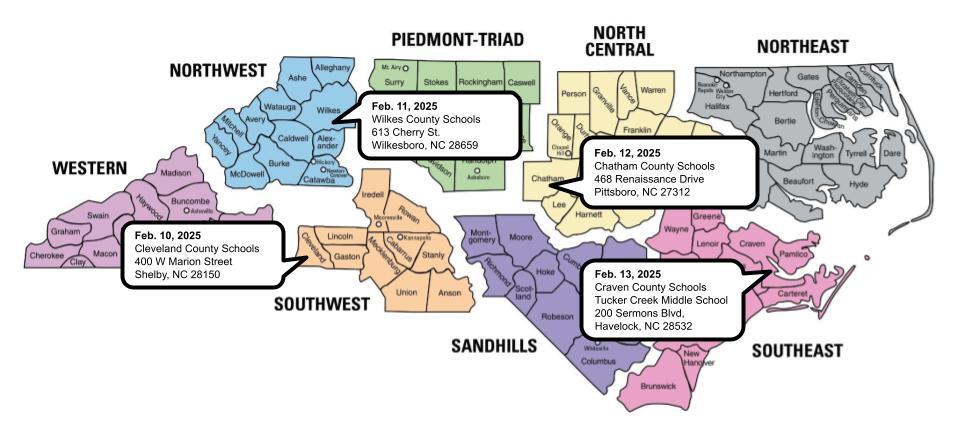 February 2025 DLE Locations