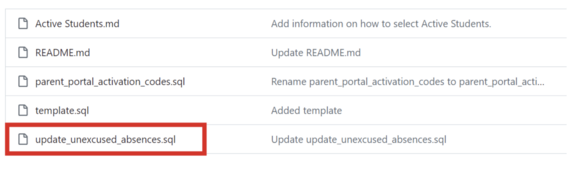 Update unexcused absences