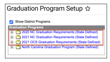Graduation Program Setup