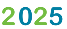 2025 in alternating blue and green colors