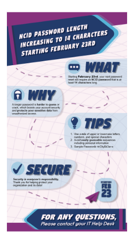 NCID Password Requirements