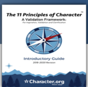 image of compass and words "11 principles of character"