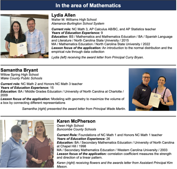 PAEMST Math Awardees