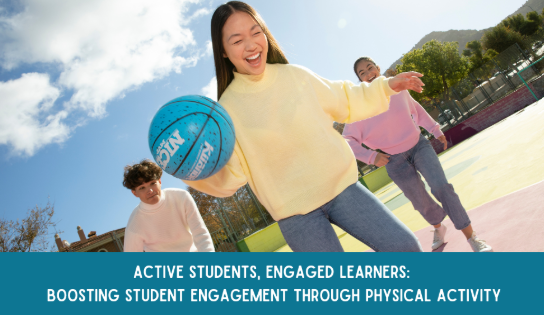 young female holding basketball outside on court