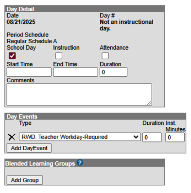 Teacher Workday Setup