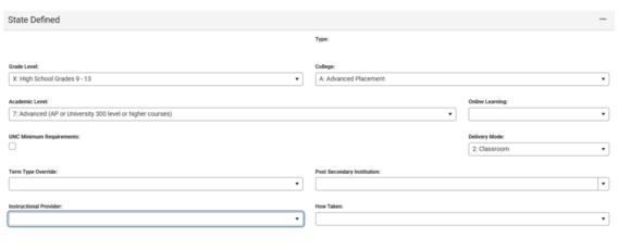 Course section attributes