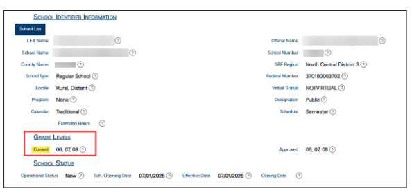 School Identifier Information