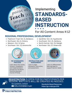 Standards-Based Instruction Professional Development Flyer