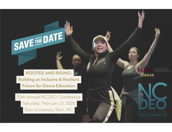 Dancers with a save the date for February 21 