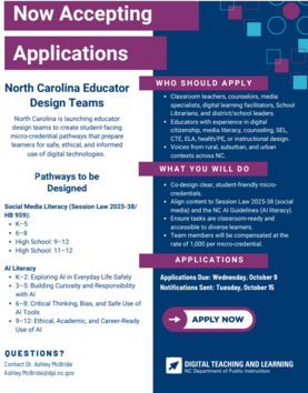 North Carolina Educator Design Teams Promo