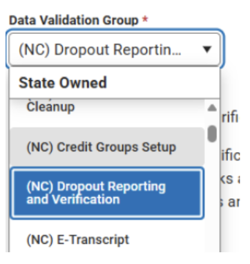 Data Validation Group