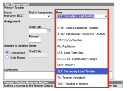Staff History Detail