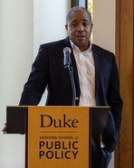 Mo at Podium - Sanford School of Business 2025 