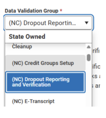 Data Validation Group