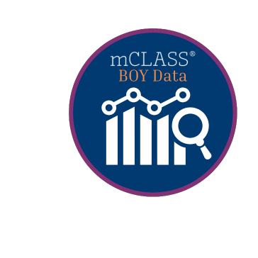 mclass boy data with bar graph icon