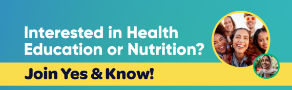 banner with young people and "Interested in Health Education or Nutrition?"