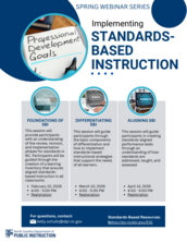 Implementing Standards-Based Instruction Webinar Series Flyer