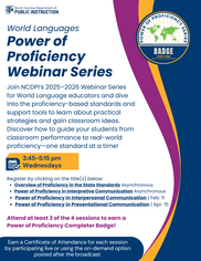 World Language Webinar Series flyer