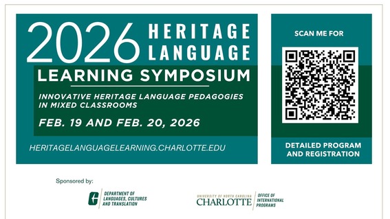 UNC Charlotte Heritage Language Symposium flyer