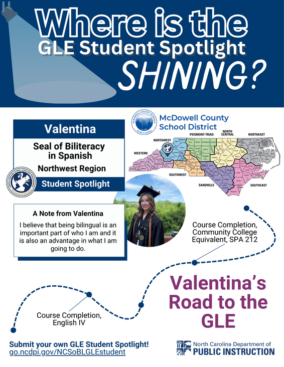 McDowell County Student Spotlight, Valentina Course Completion Earner