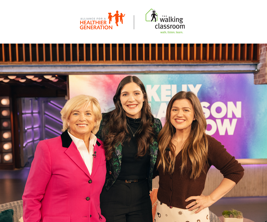 image of 3 women from AFHG/Walking Classroom at Kelly Clarkson Studio Set