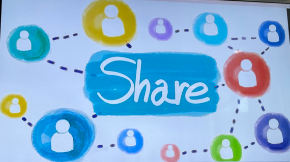 image of connections among shapes and the word "share"