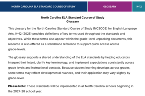 2026 ELA SCOS Glossary Cover Page, Decorative