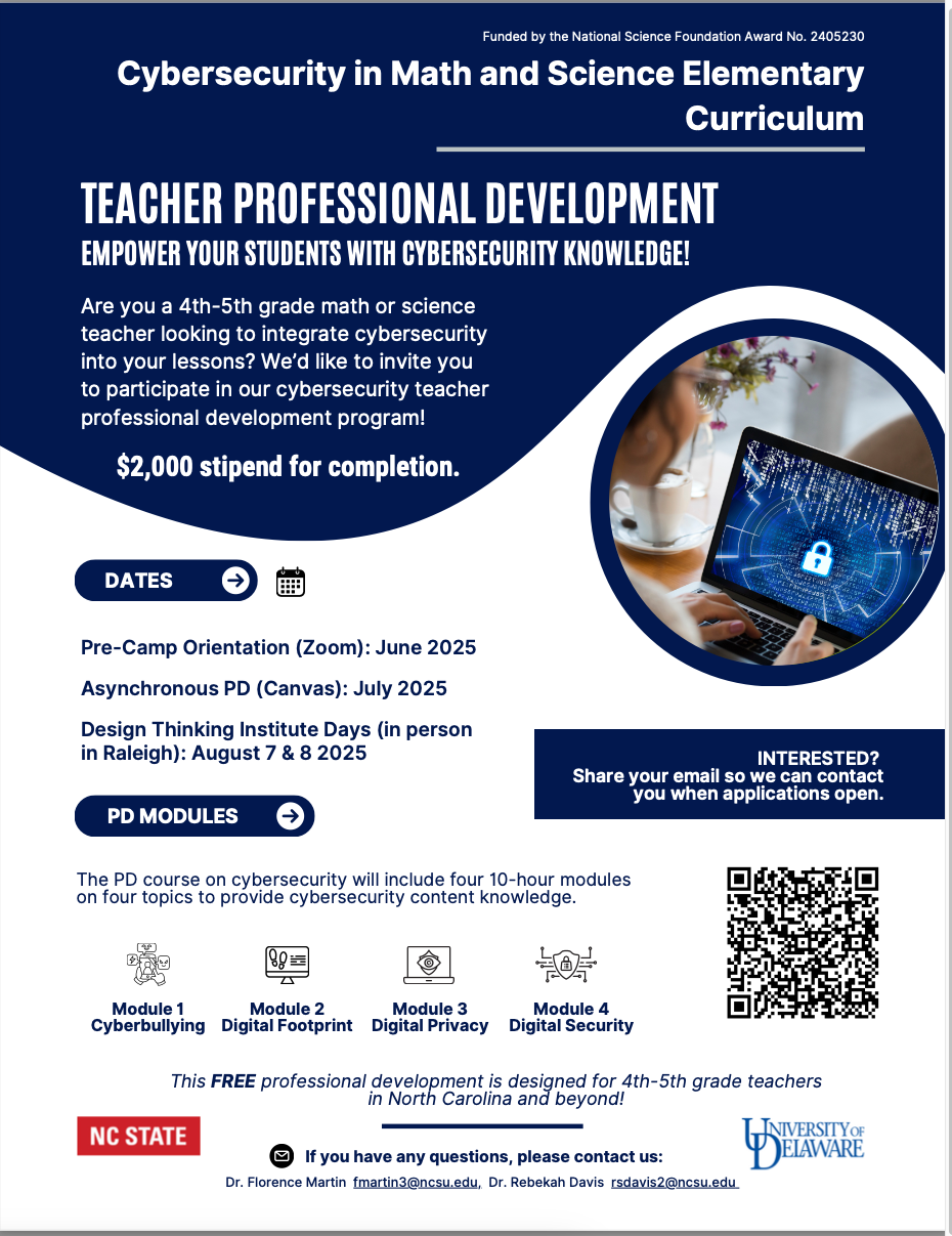 NC State Cybersecurity PD Opportunity