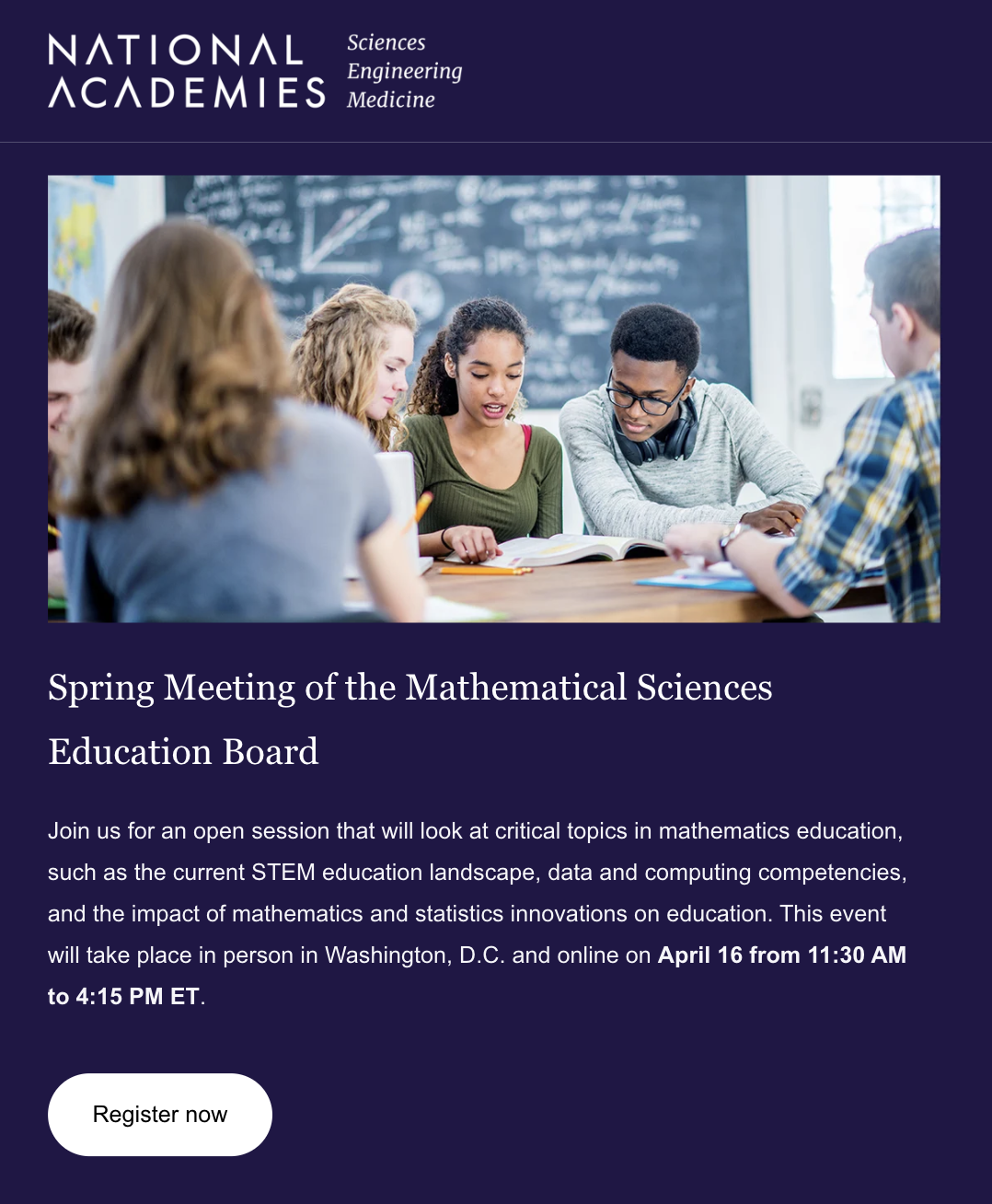 National Academies Spring Meeting Flyer