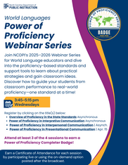 Power of Proficiency Webinar Series flyer