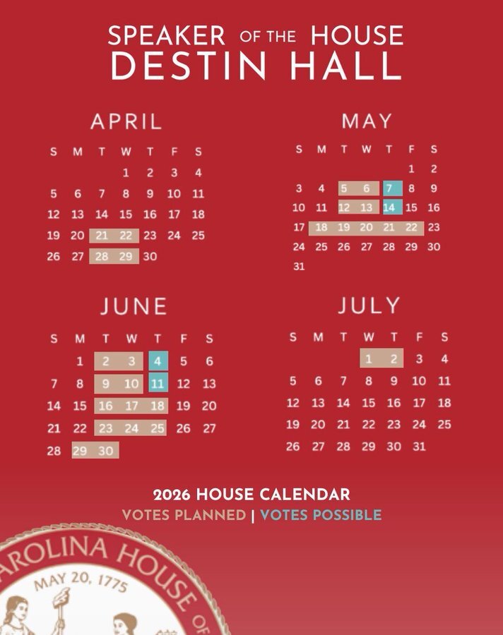 2026 House Short Session Voting Calendar