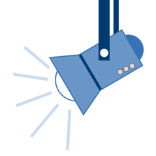 spotlight icon, multiple shades of blue