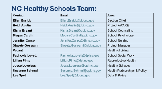 table of healthy schools team meeting