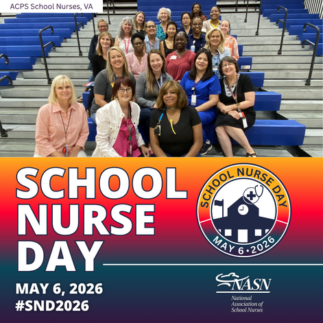 image of school nurses and logo for school nurse day