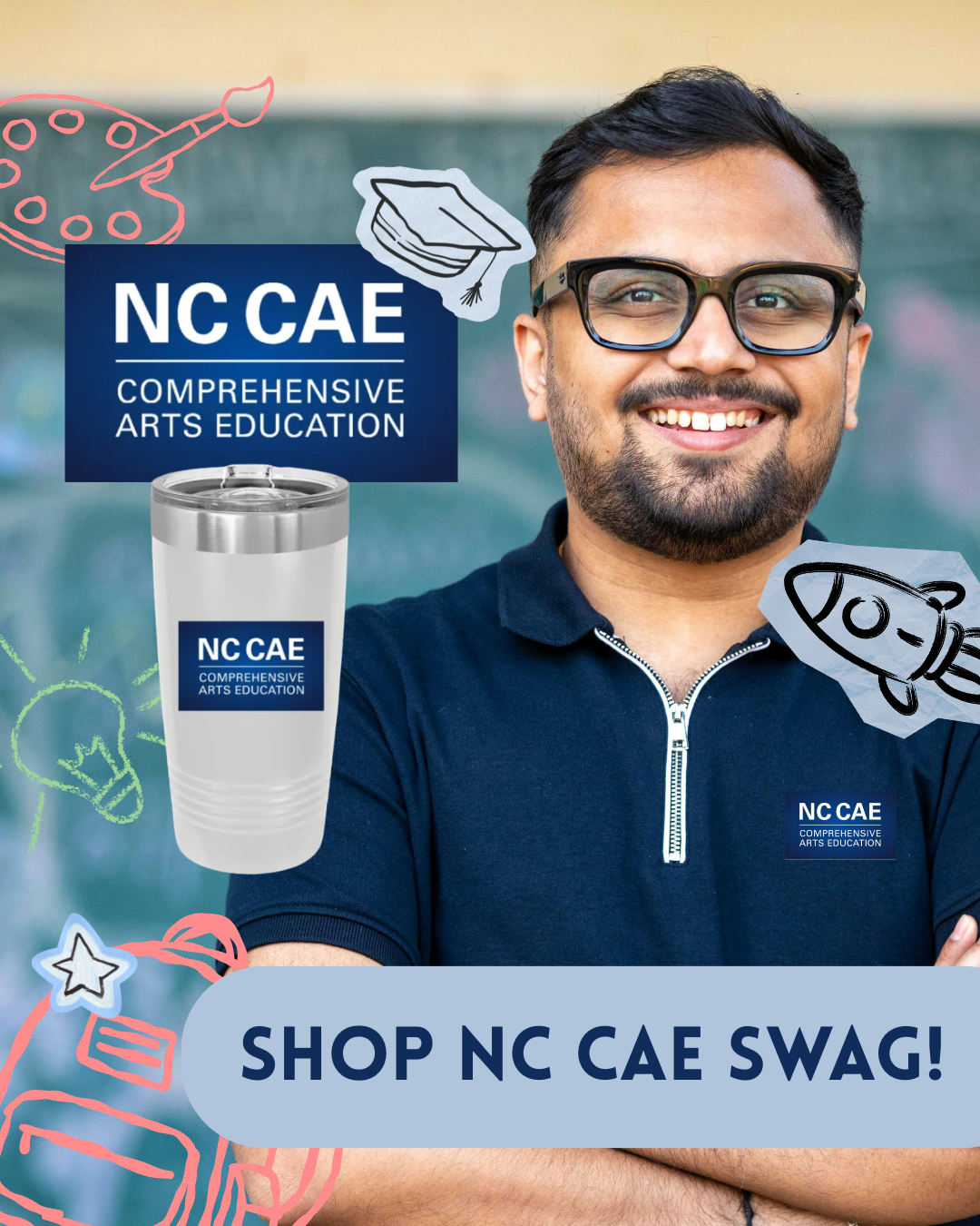 Man wearing a NCCAE Polo