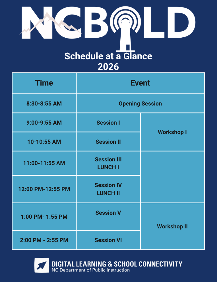NCBOLD 2026 Schedule at a Glance