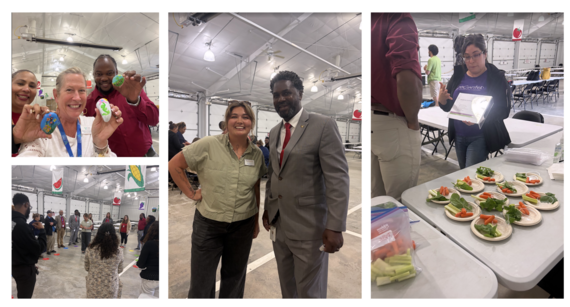 images from event - painting rocks, tasting veggies, circle talk