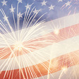 United States Flag and Fireworks