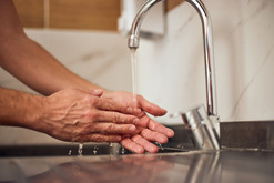 Washing hands close up