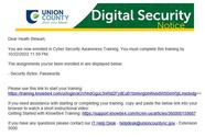 Cybersecurity Awareness Month training sample email