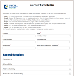 Interview Form Builder screenshot