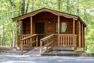Wood cabin at Cane Creek Park