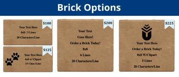 Brick options ranging by size and price