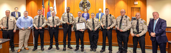 Deputies Receiving Lifesaver Award at Board of County Commissioners Meeting
