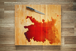 Soiled & bloody cutting board