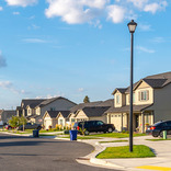 Street of homes and street lamp, property appraisal