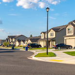 Street of homes and street lamp, property appraisal