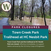 Waxhaw parks temporarily closed graphic